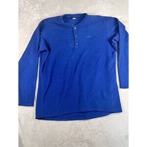 Vintage Patagonia Capilene Henley Fleece Base Layer Blue Mens Size XL USA